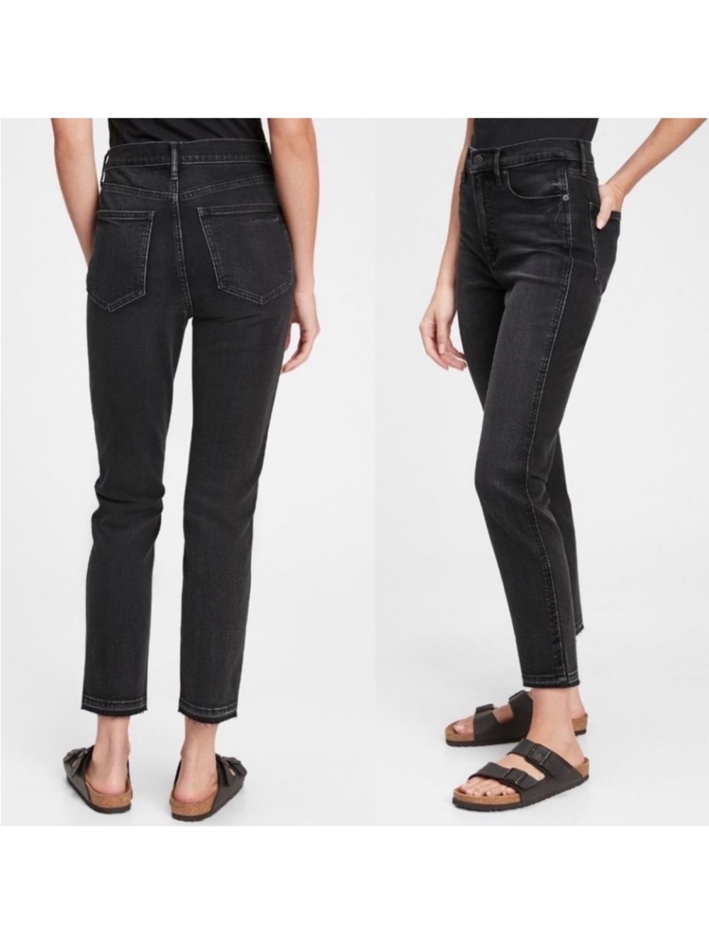 GAP PREMIUM STRAIGHT WASHED BLACK JEANS SZ 4/27R